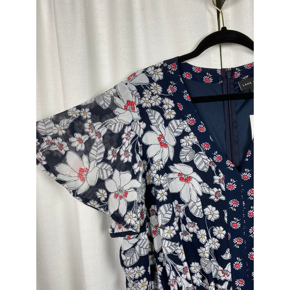 Lane Bryant Navy Blue Floral Chiffon Maxi Dress Sz.22W NWT - Picture 9 of 16